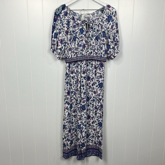 Joie Womens Stretch Waist Pants & Top SP Navy Maroon Floral 100% Viscose Lounge - Picture 15 of 16